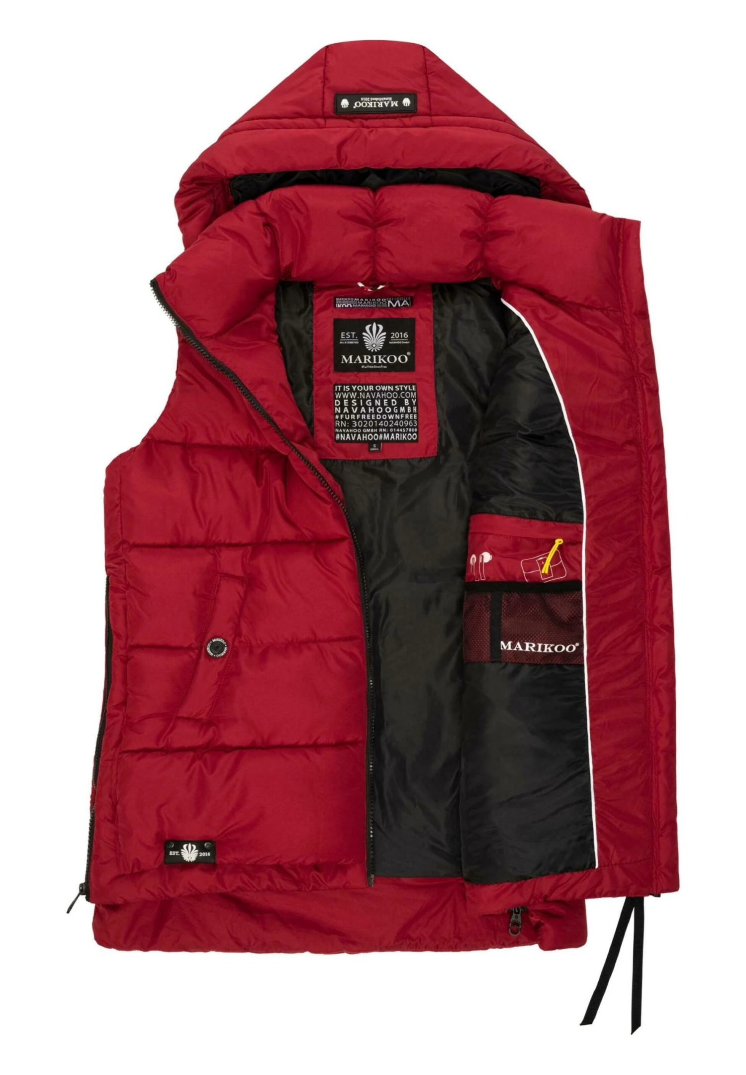 Marikoo Zarinaa - Bodywarmer - Blood Red 3 Marikoo Zarinaa - Bodywarmer - Blood Red - Afbeelding 3