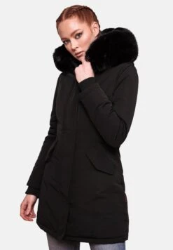 Marikoo Karmaa - Winterjas - Black With Black Fur