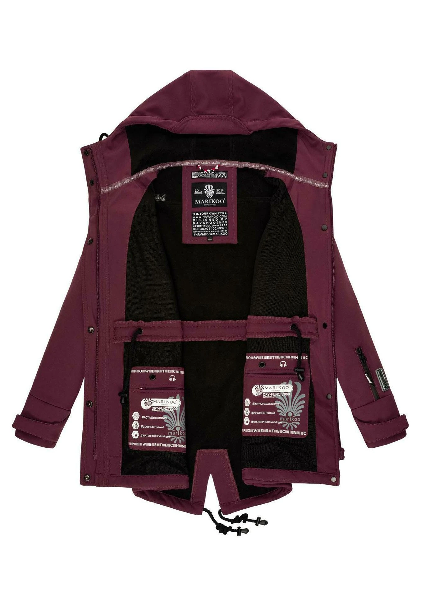 Marikoo Zimtzicke - Parka - Dark Red Melange 4 Marikoo Zimtzicke - Parka - Dark Red Melange - Afbeelding 4