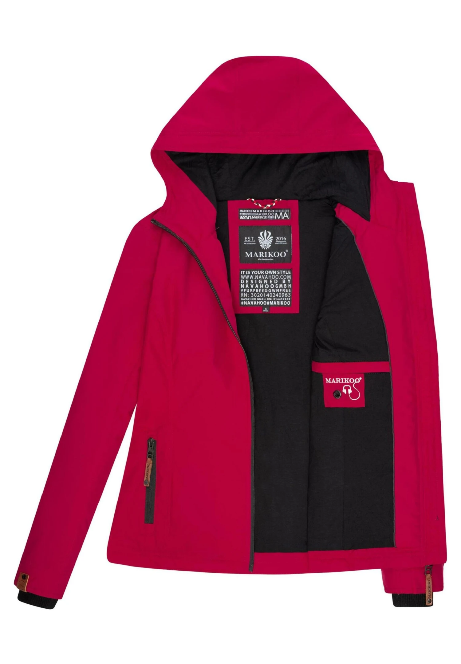 Marikoo Brombeere - Outdoorjas - Fuchsia 7 Marikoo Brombeere - Outdoorjas - Fuchsia - Afbeelding 7