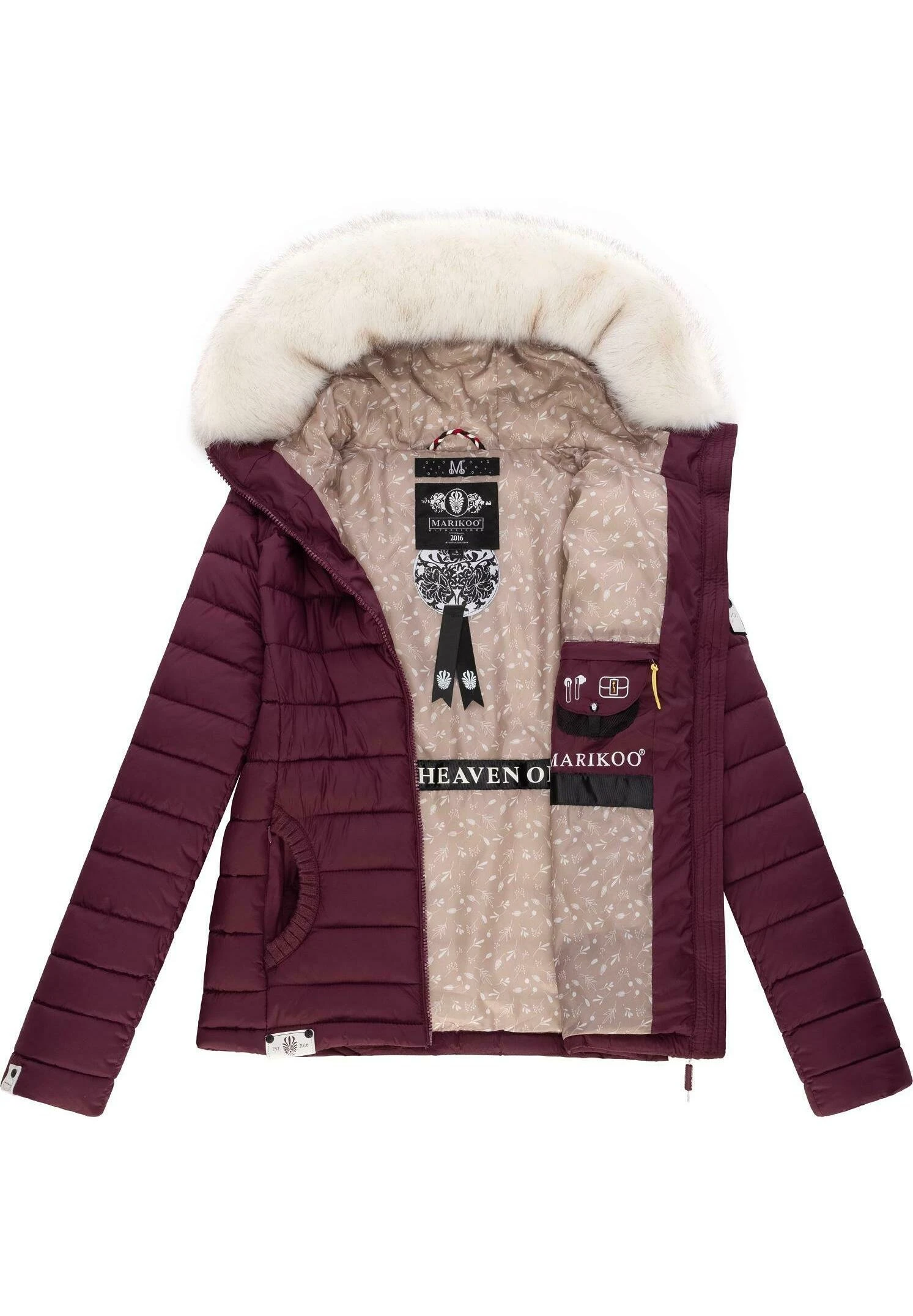 Marikoo Winterjas - Dark Red Melange 7 Marikoo Winterjas - Dark Red Melange - Afbeelding 7