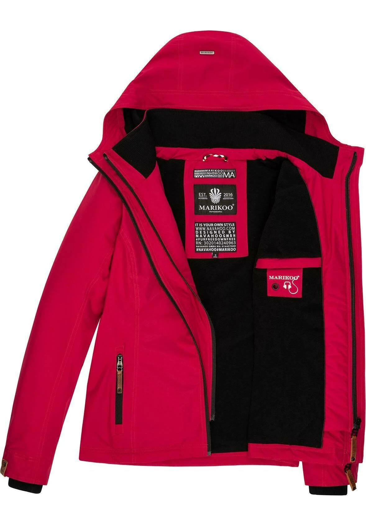 Marikoo Erdbeere - Outdoorjas - Fuchsia 5 Marikoo Erdbeere - Outdoorjas - Fuchsia - Afbeelding 5