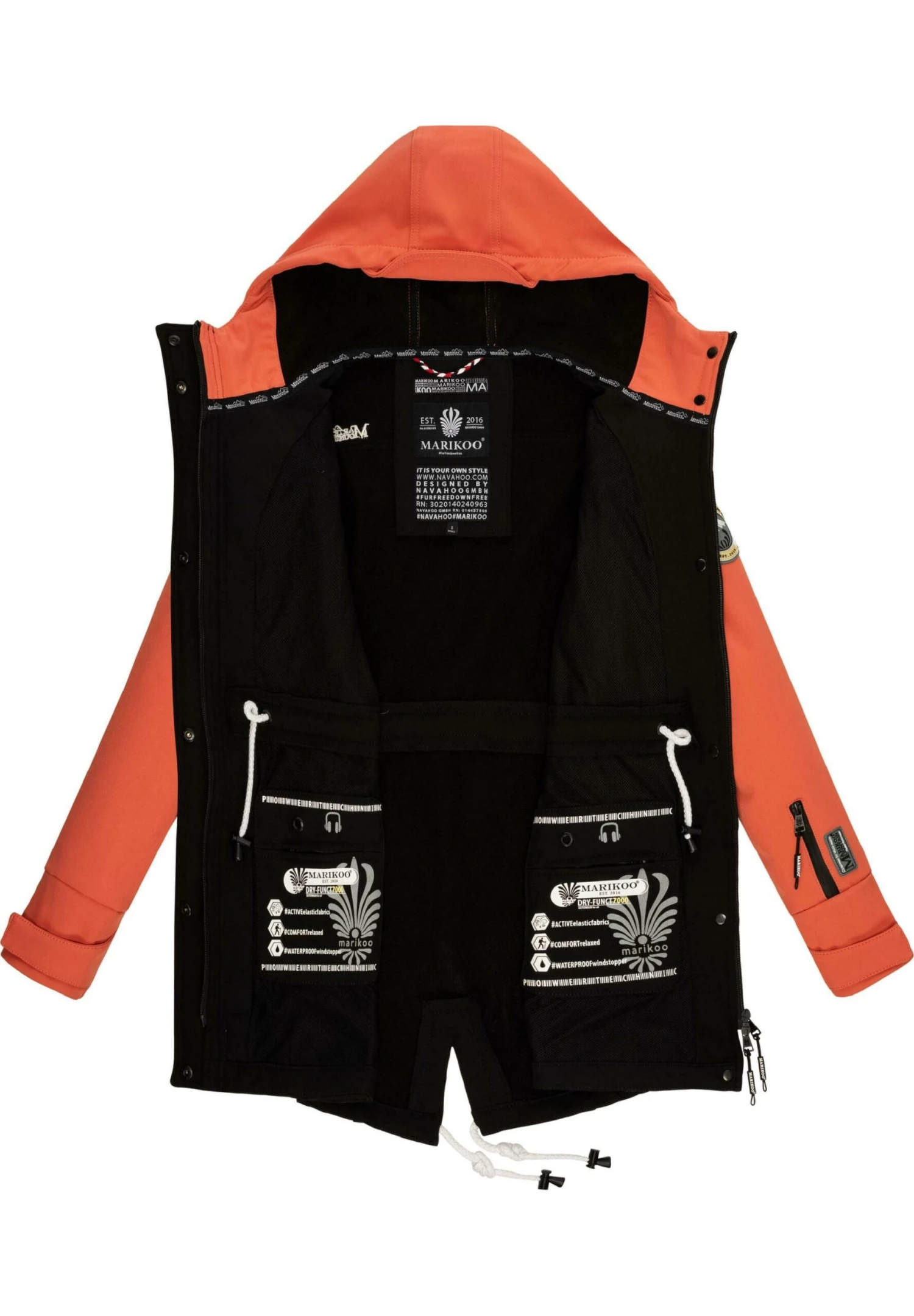 Marikoo Zimtzicke - Parka - Black Coral 4 Marikoo Zimtzicke - Parka - Black Coral - Afbeelding 4