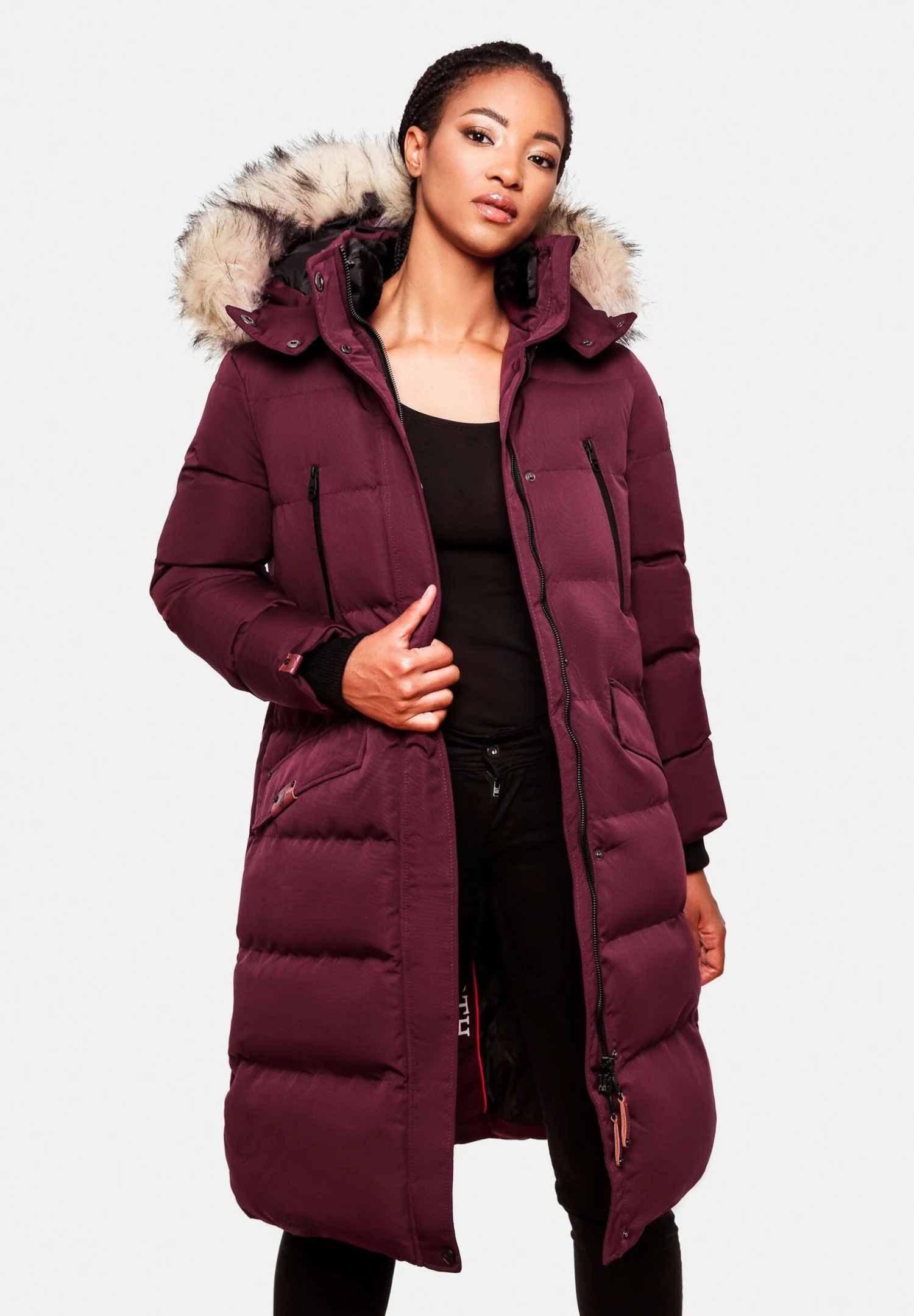 Marikoo Winterjas - Dark Red Melange 3 Marikoo Winterjas - Dark Red Melange - Afbeelding 3