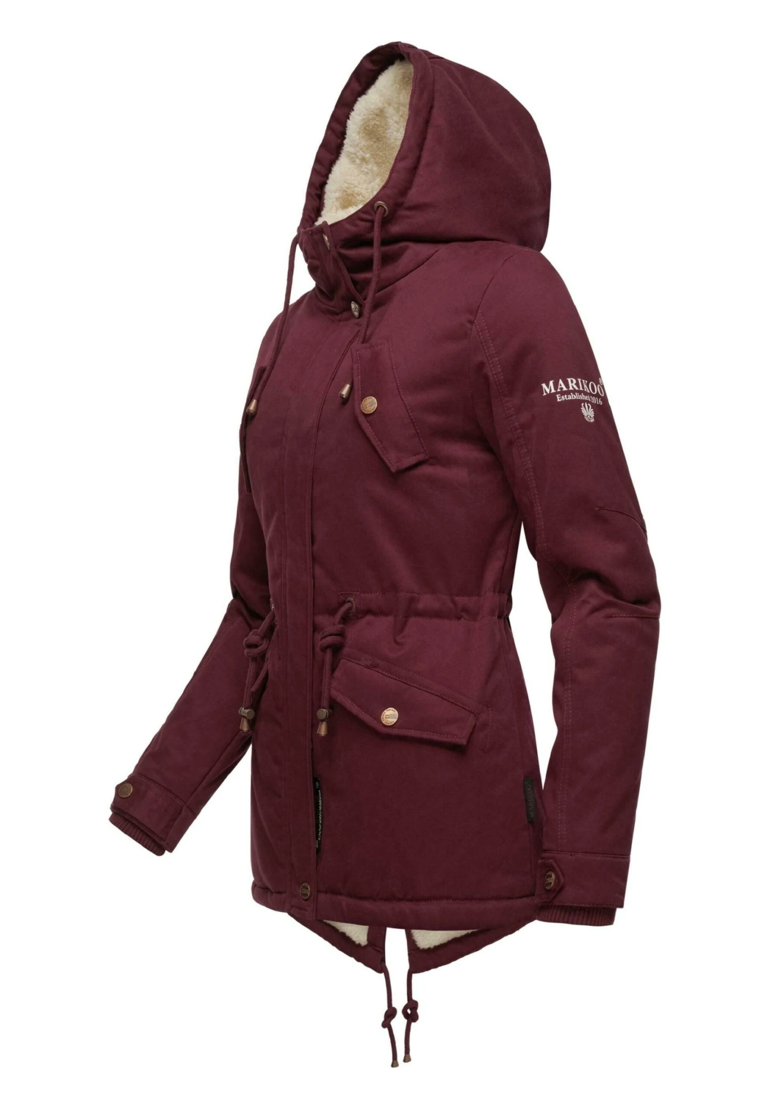 Marikoo Manolya - Winterjas - Dark Red Melange 2 Marikoo Manolya - Winterjas - Dark Red Melange - Afbeelding 2