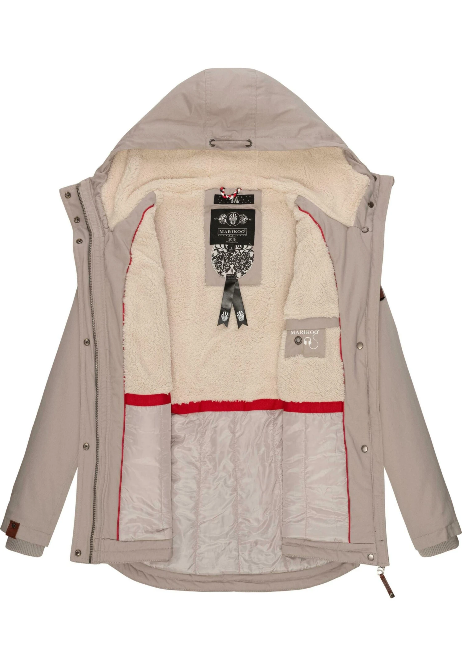 Marikoo Bikoo - Winterjas - Light Grey Melange 4 Marikoo Bikoo - Winterjas - Light Grey Melange - Afbeelding 4