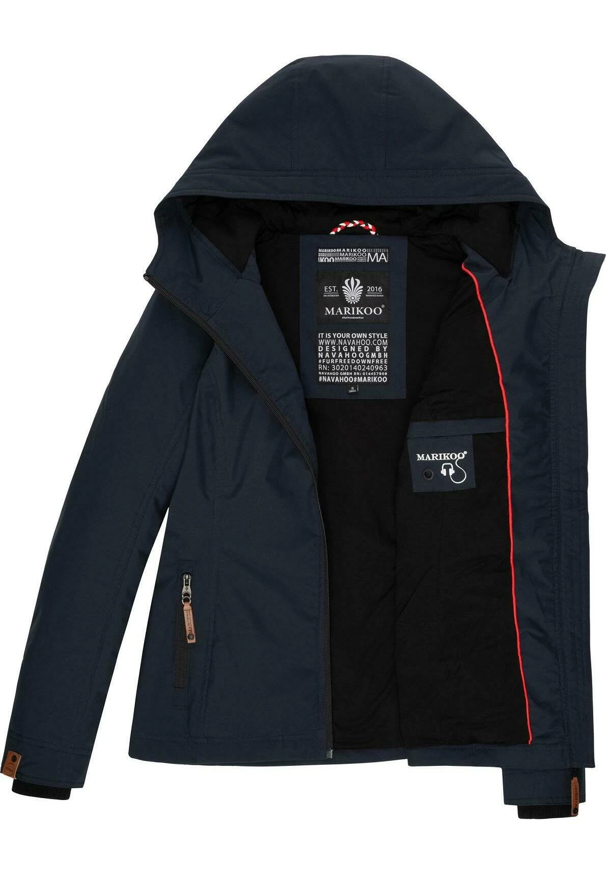 Marikoo Brombeere - Outdoorjas - Dark Blue 2 Marikoo Brombeere - Outdoorjas - Dark Blue - Afbeelding 2