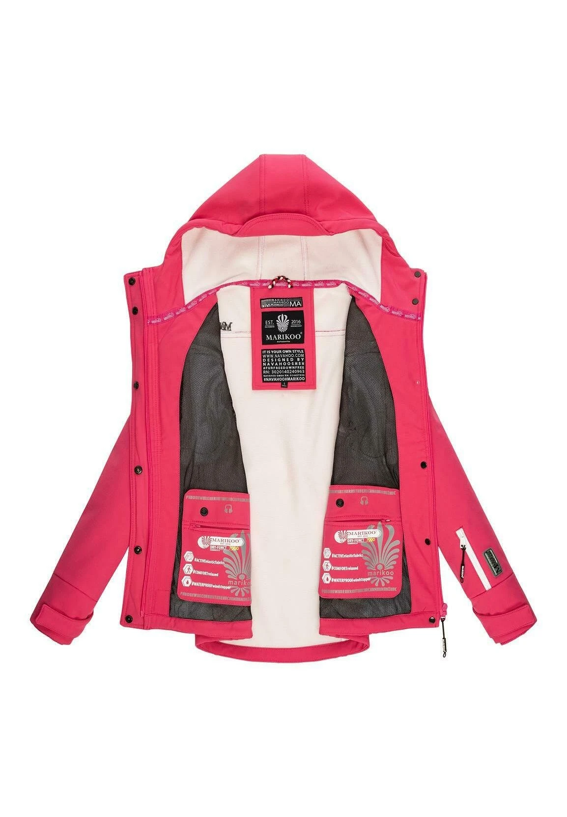 Marikoo Funktions - Outdoorjas - Pink 3 Marikoo Funktions - Outdoorjas - Pink - Afbeelding 3