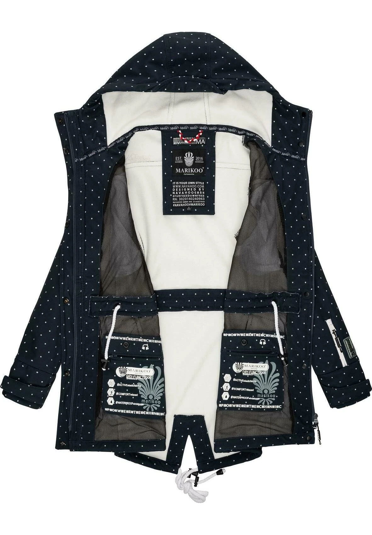 Marikoo Zimtzicke - Parka - Navy Dots 4 Marikoo Zimtzicke - Parka - Navy Dots - Afbeelding 4