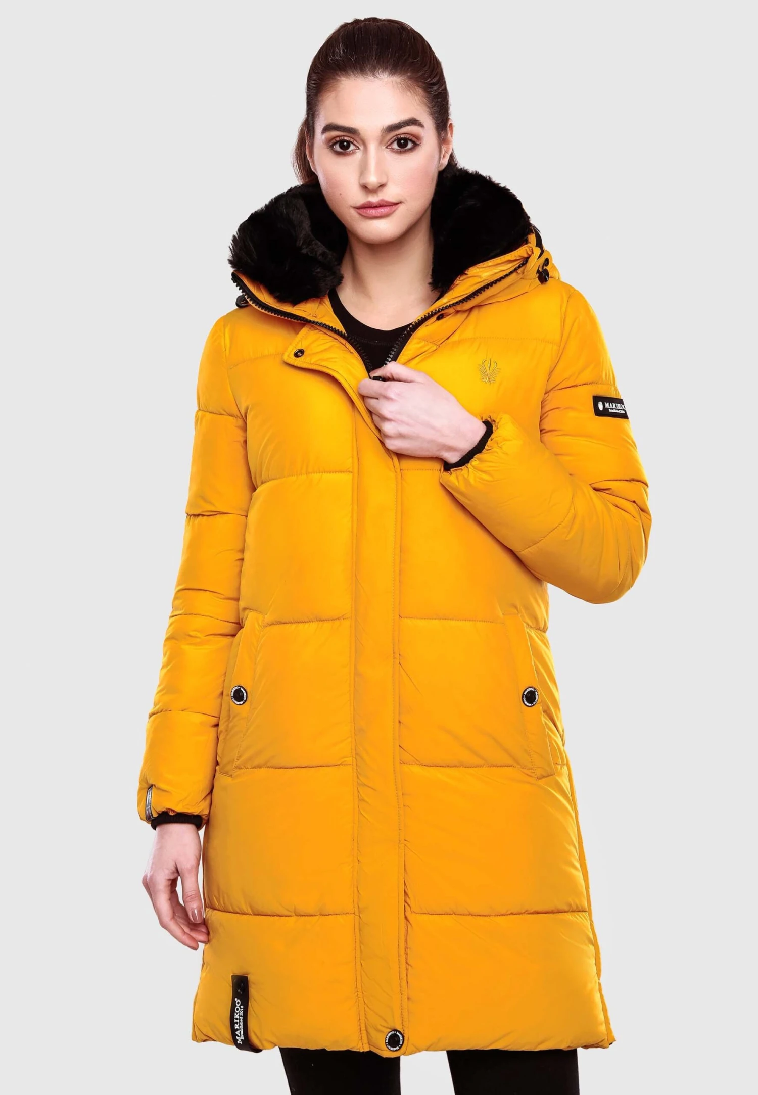 Marikoo Streliziaa - Winterjas - Dark Yellow 1 Marikoo Streliziaa - Winterjas - Dark Yellow