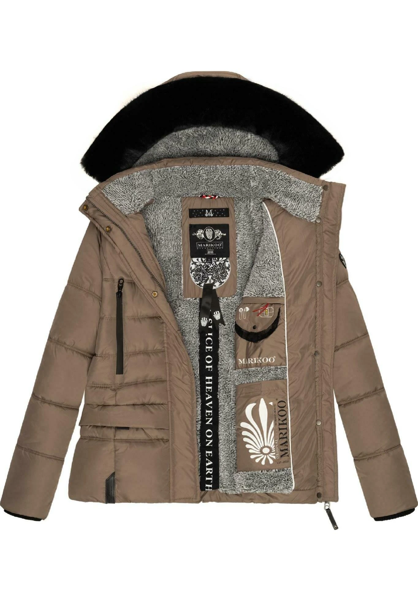 Marikoo Loveleen - Winterjas - Taupe 6 Marikoo Loveleen - Winterjas - Taupe - Afbeelding 6