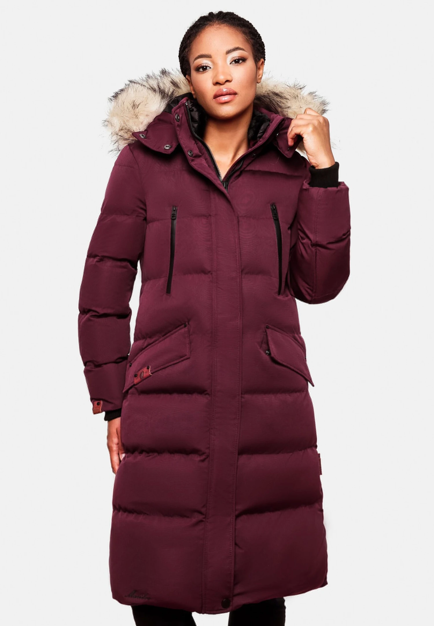 Marikoo Winterjas - Dark Red Melange 1 Marikoo Winterjas - Dark Red Melange
