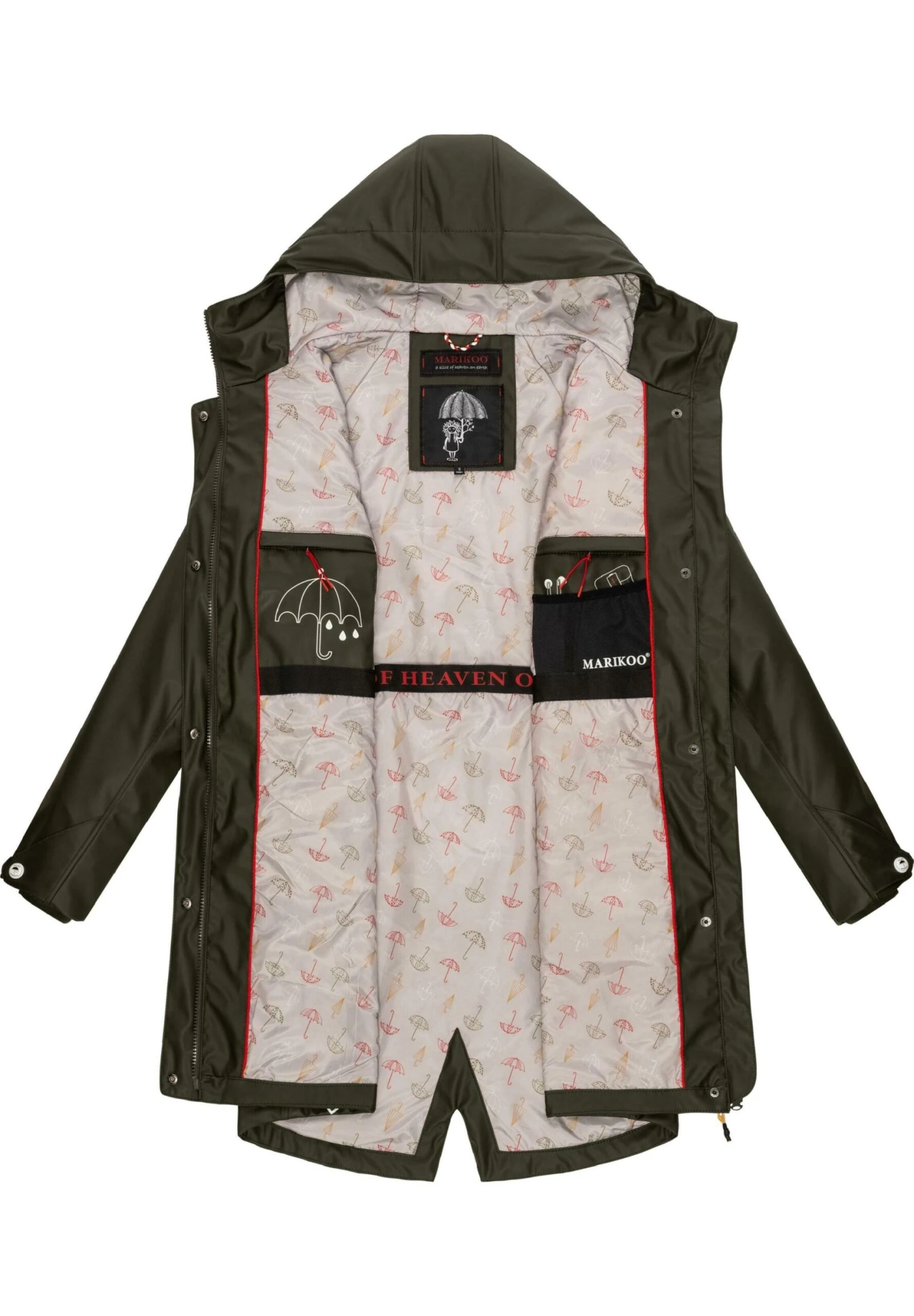 Marikoo Dancing Umbrella - Regenjas - Dark Olive 3 Marikoo Dancing Umbrella - Regenjas - Dark Olive - Afbeelding 3